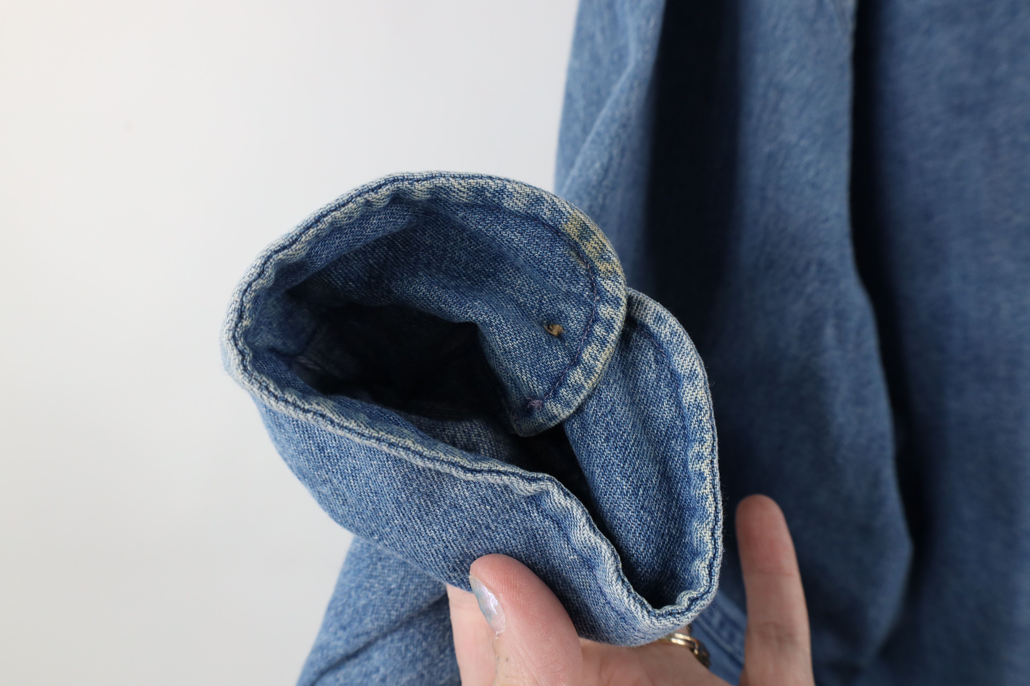 Vintage Vintage 90s Streetwear Denim Jean Button Down Shirt Blue Size US XL / EU 56 / 4 - 8 Thumbnail