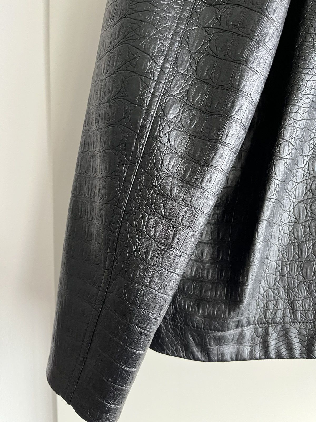 Soulland Super Rare Brand New Croc Embossed Leather Blazer Jacket Size US XL / EU 56 / 4 - 7 Thumbnail