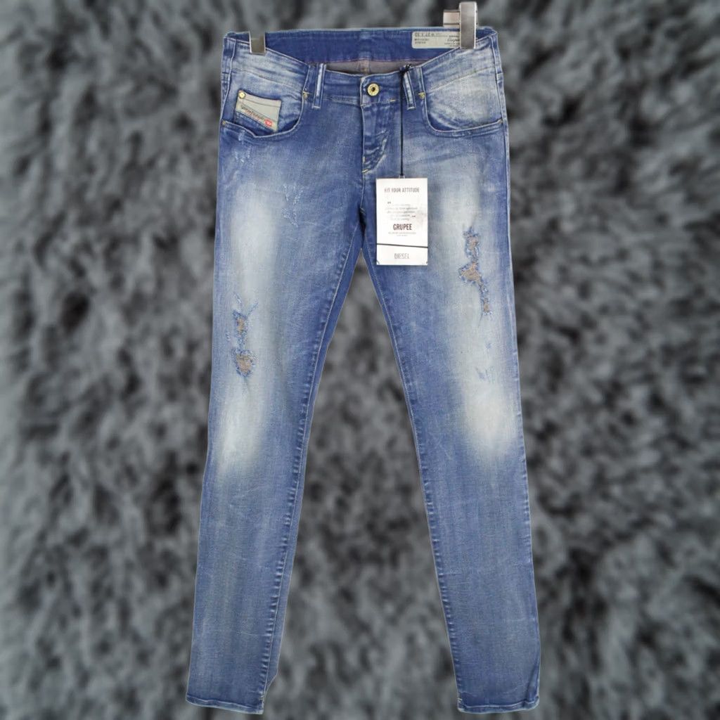 Diesel DIESEL Jeans Women's Grupee Super Slim-Skinny Low Waist 0808G Stretch Blue W27/L32 Size 27" / US 4 / IT 40 - 1 Thumbnail