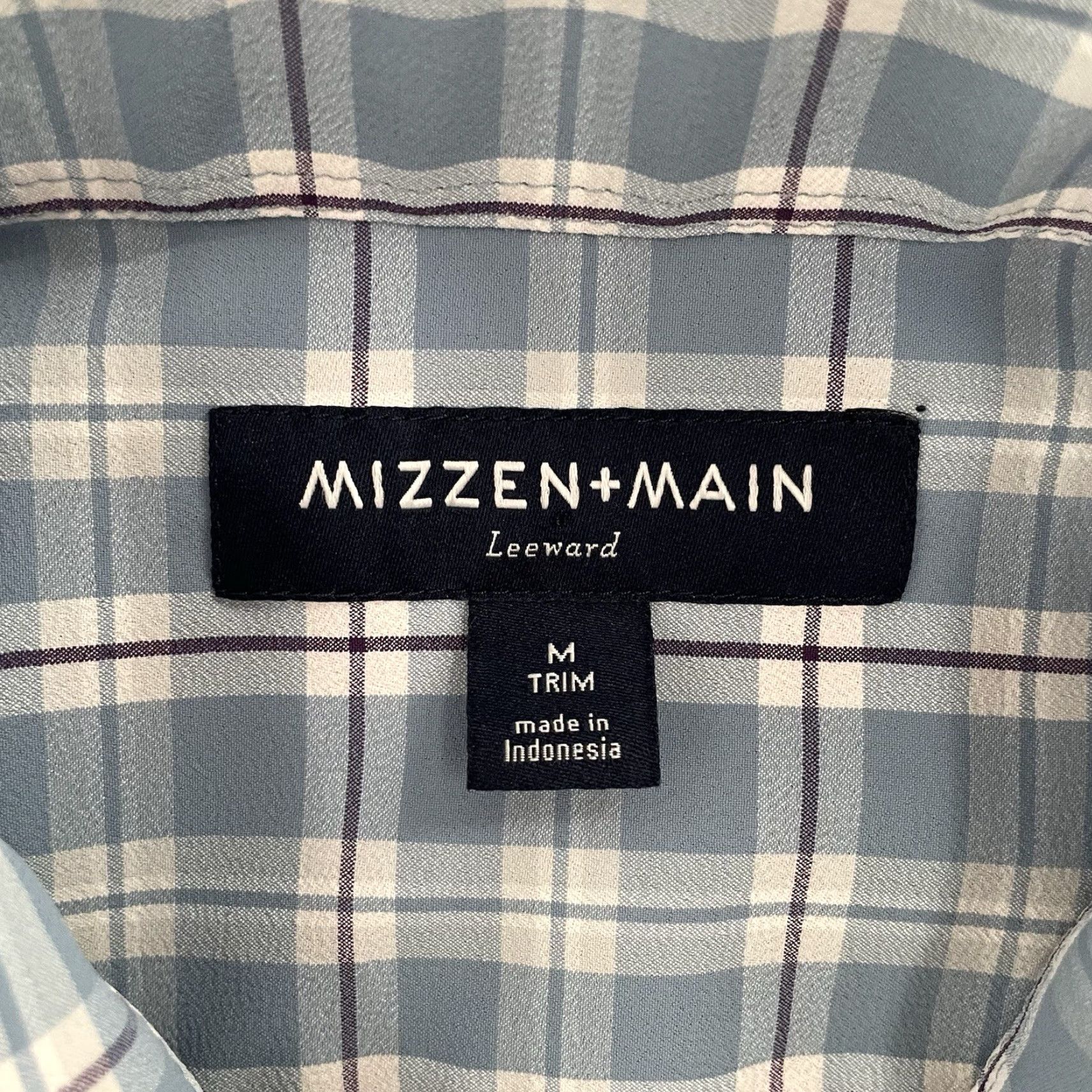 Mizzen+Main Mizzen+Main Shirt Adult Medium Blue Trim Fit Button Up Lightweight Leeward Mens Size US M / EU 48-50 / 2 - 5 Thumbnail