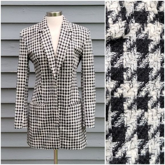Zara Zara Black White Houndstooth Tweed Long Longline Lagenlook C Size M / US 6-8 / IT 42-44 - 7 Thumbnail
