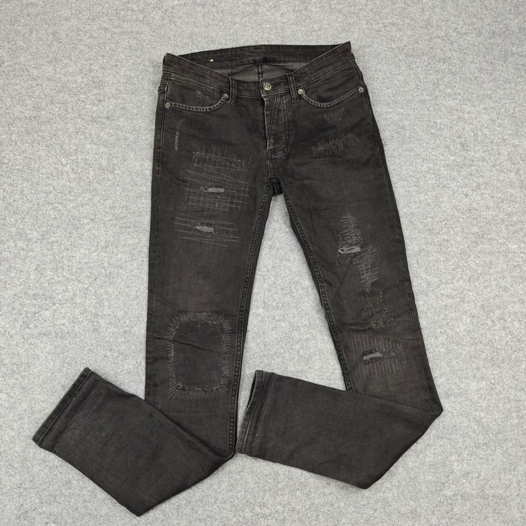 Ksubi VINTAGE Ksubi Van Winkle Scrapyard Jeans Mens 29x32 Black Slim Stretch Denim Charcoal Size US 29 - 2 Thumbnail