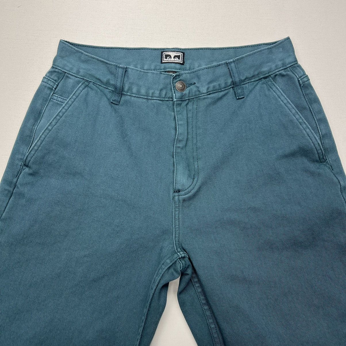 Obey Obey Jeans Teal Straight Cropped Denim Pants Blue Propaganda Size US 30 / EU 46 - 4 Thumbnail