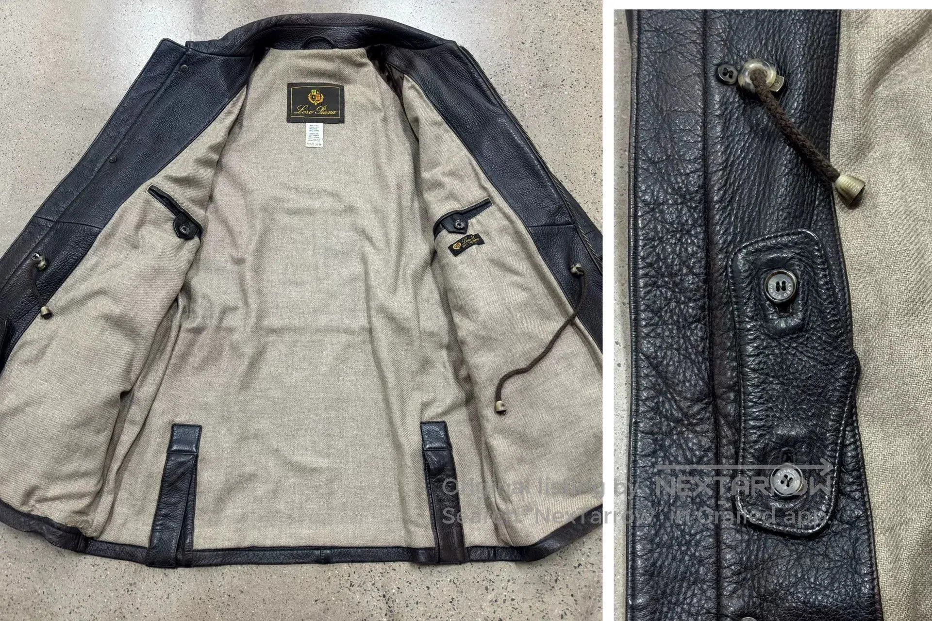 Loro Piana luxurious dark leather jacket with cashmere lining. Size US L / EU 52-54 / 3 - 5 Thumbnail