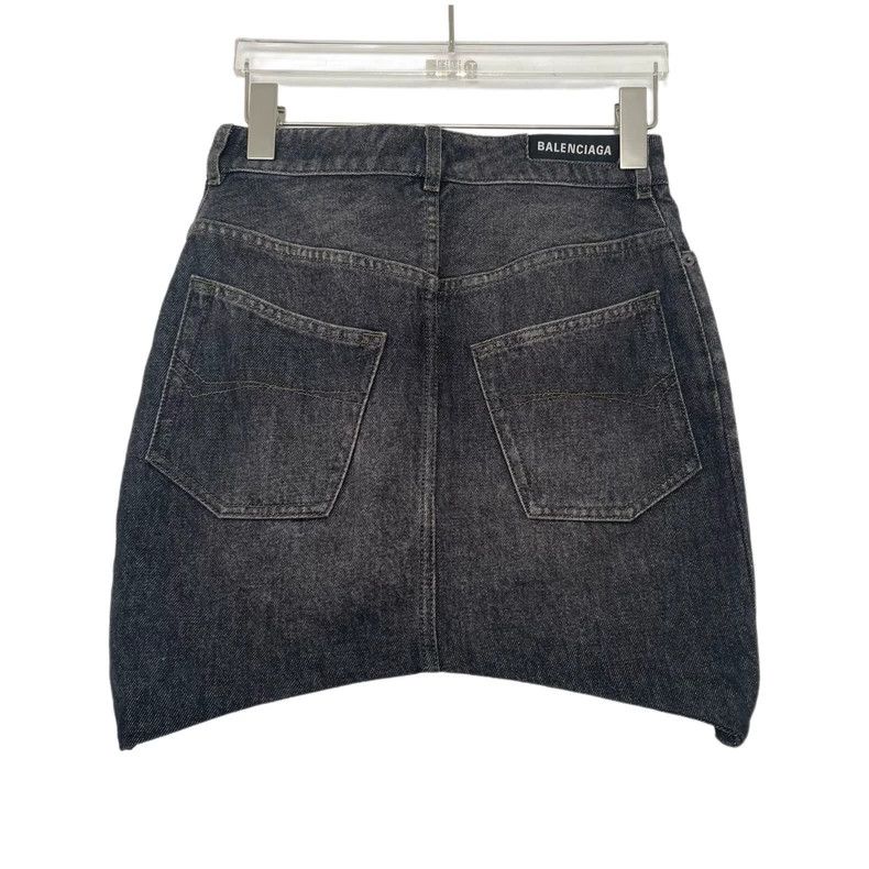 Balenciaga Balenciaga Washed Button Zip A-line Denim Skirt Size 35" - 2 Thumbnail