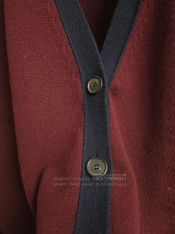 Loewe Loewe Elegant Wine Red Wool Cardigan . Size XXS / US 00 / IT 34 - 6 Thumbnail