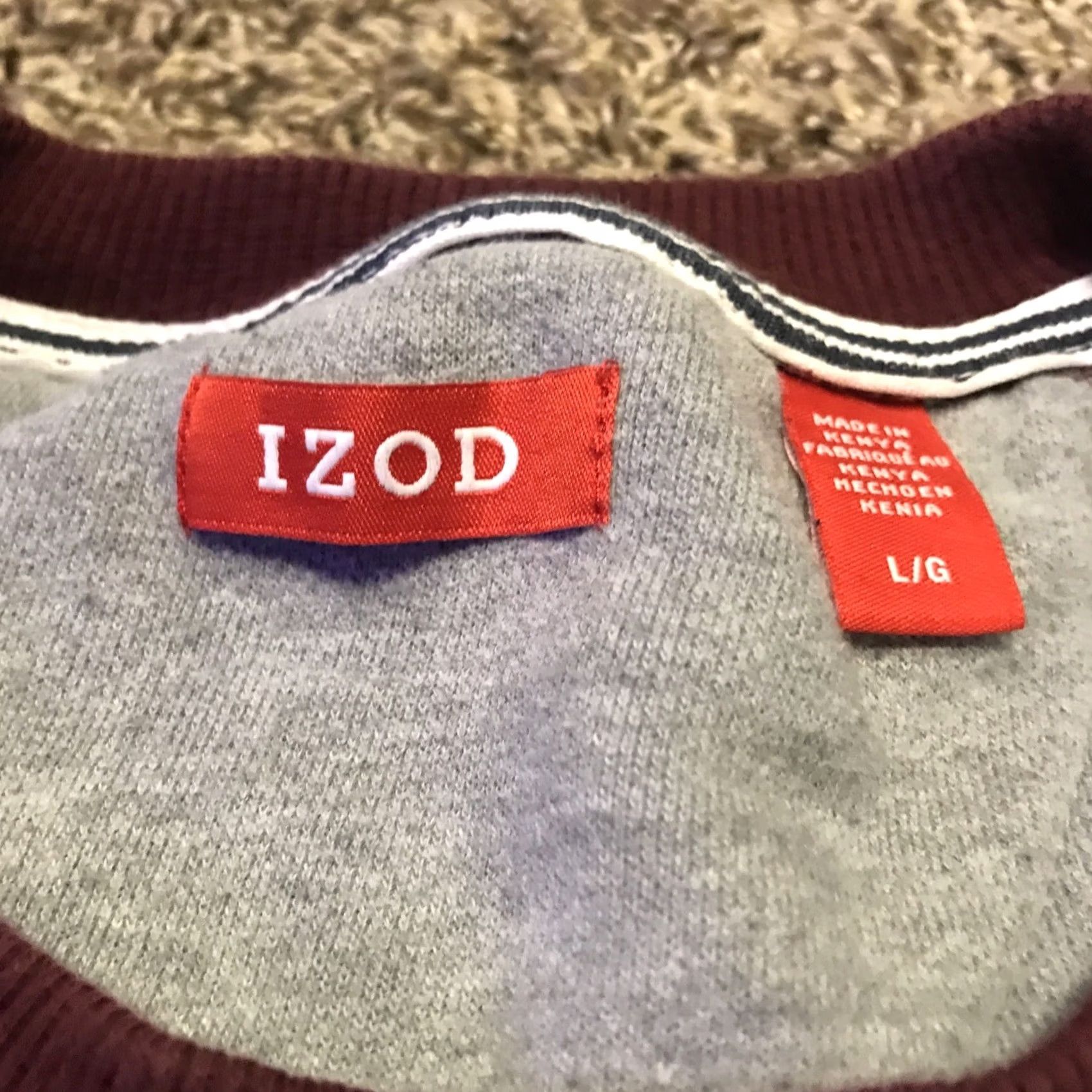 Izod IZOD Sweater Mens L Red maroon cotton pullover a31 Size US L / EU 52-54 / 3 - 2 Thumbnail