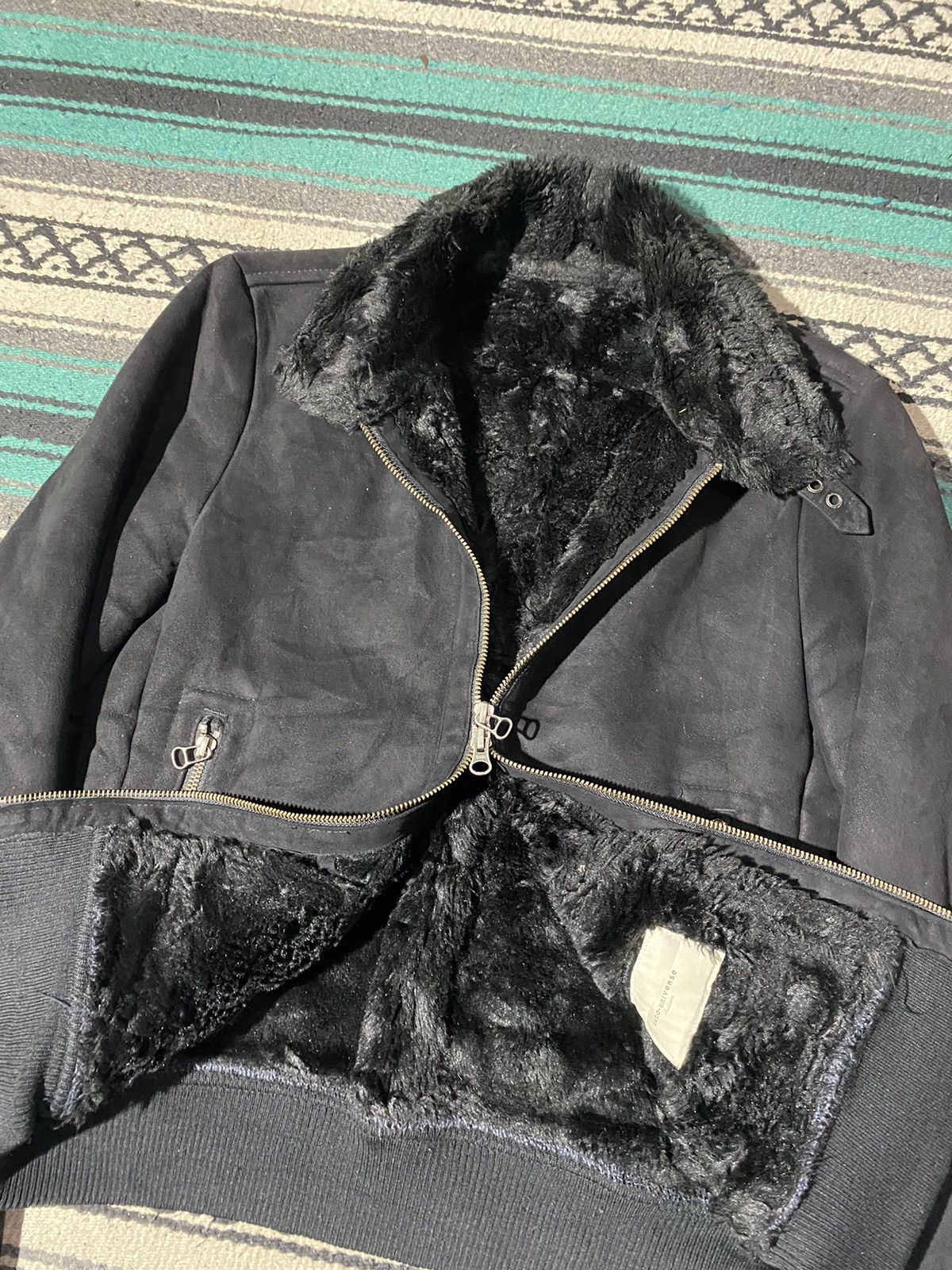 If Six Was Nine 2000s Nano Universe - Biker Fur Suede Shearling Jacket Size US M / EU 48-50 / 2 - 9 Thumbnail