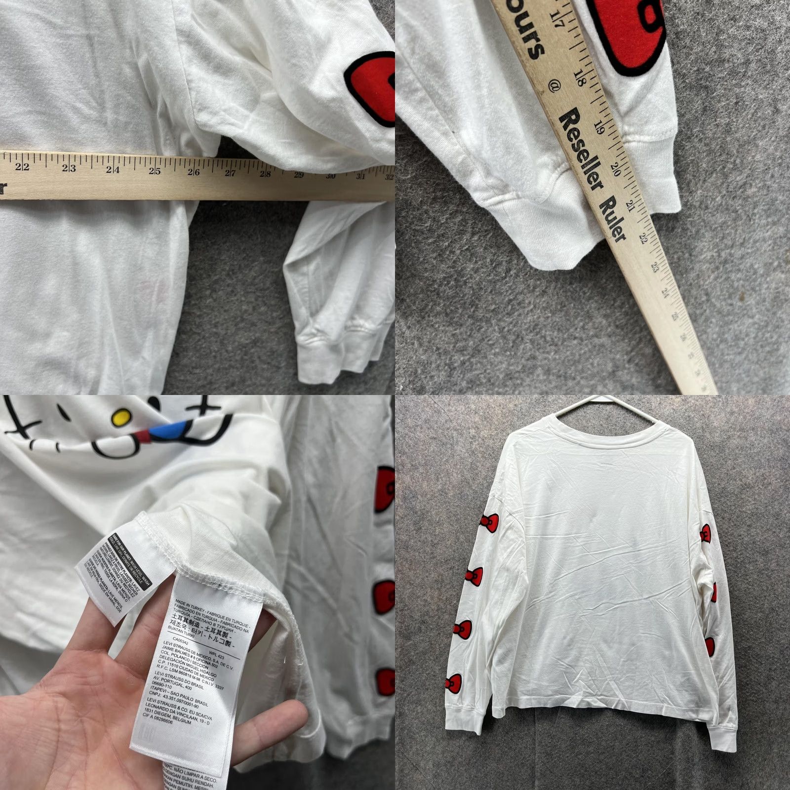 Levi's Levi's Shirt Women XL White Crewneck Pullover Hello Kitty Print Vintage Pullover All Seasons Casual Womens XL White Hello Kitty Logo Knit Sweater Size XL / US 12-14 / IT 48-50 - 8 Thumbnail