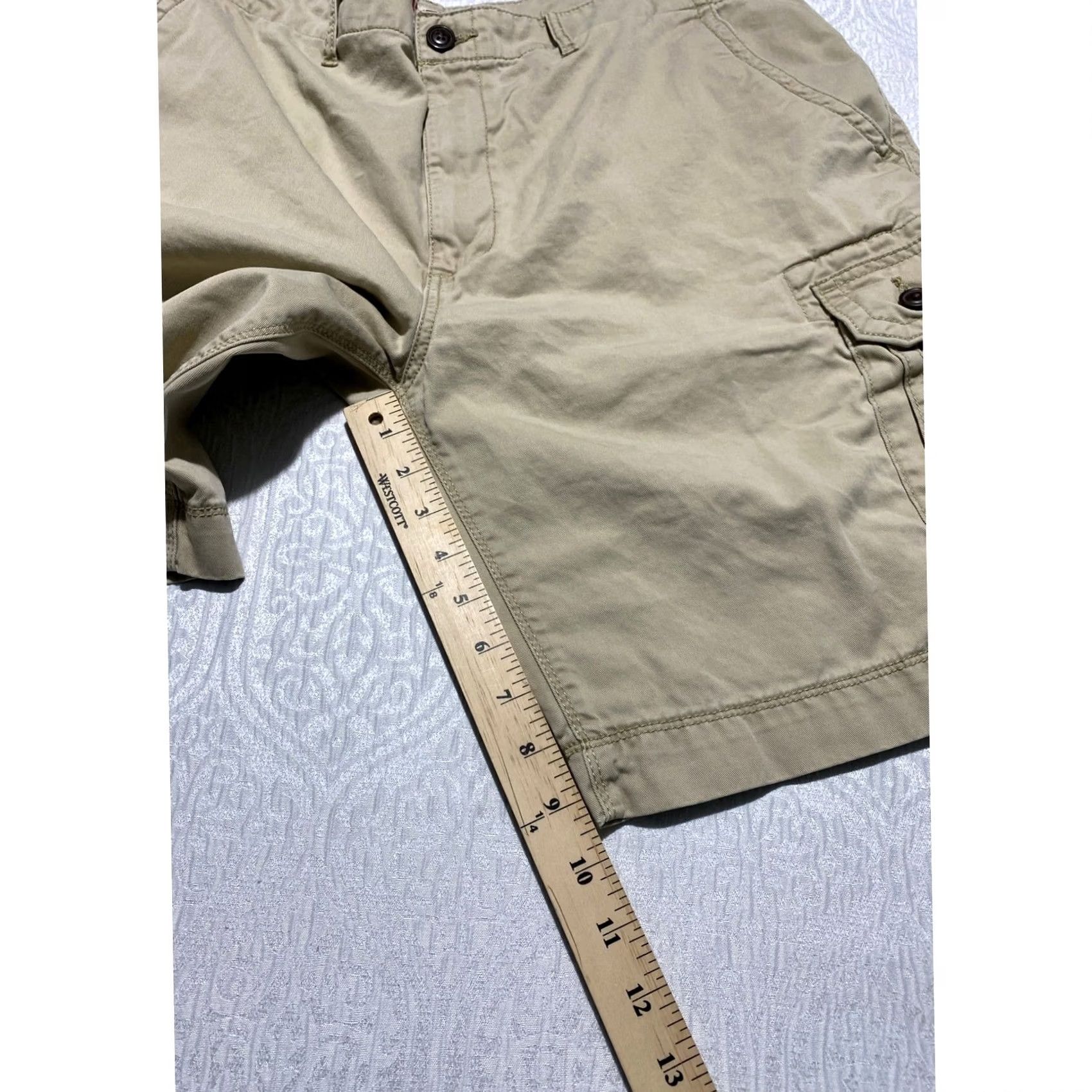 Vintage Arizona Jean Co Mens Khaki Cargo Shorts Size 38 Tan Cotton Twill Utility Casual Size US 38 / EU 54 - 5 Thumbnail