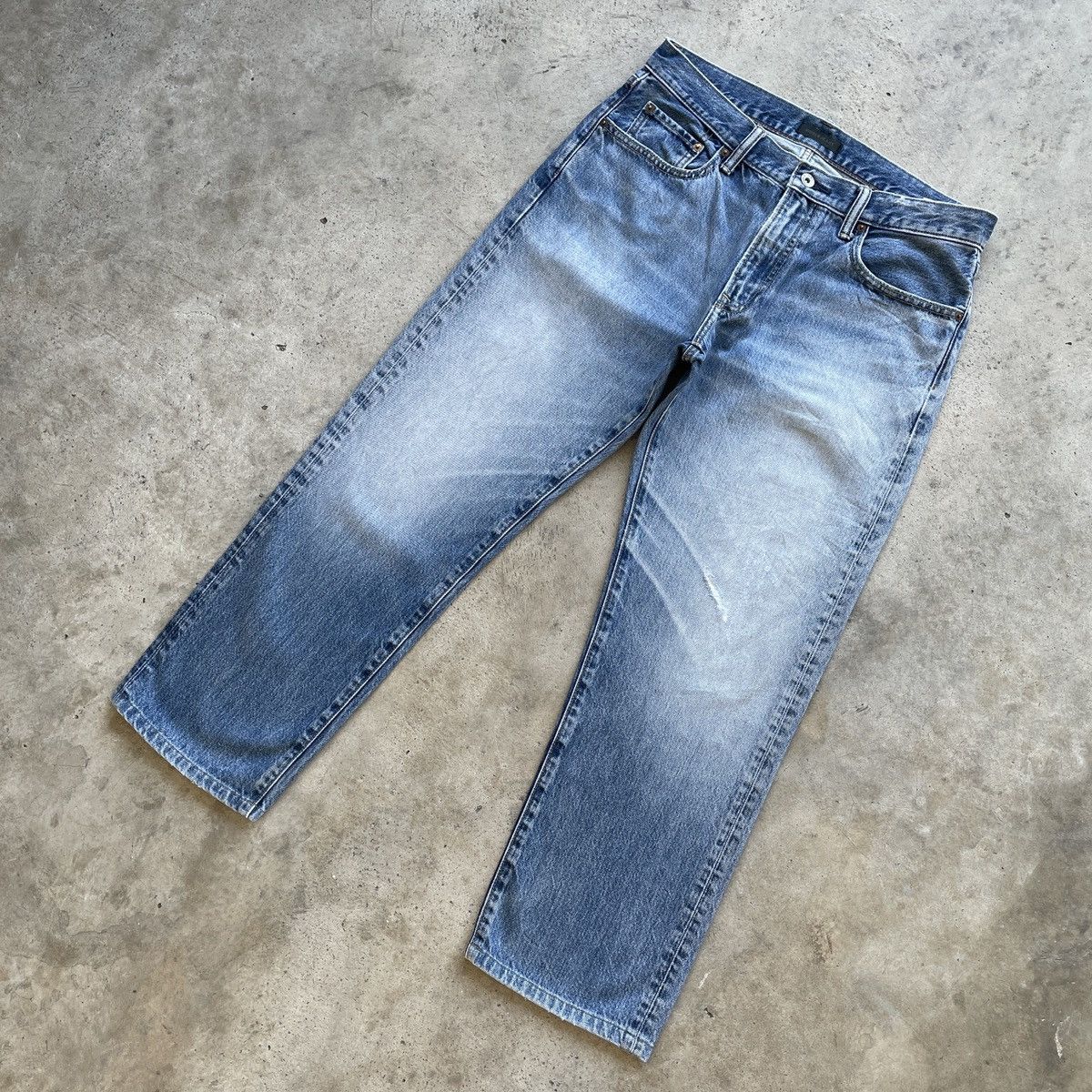 Japanese Brand W33💥 Vintage Japanese Faded Blue Wash Denim Jeans Pants Size US 33 - 2 Thumbnail