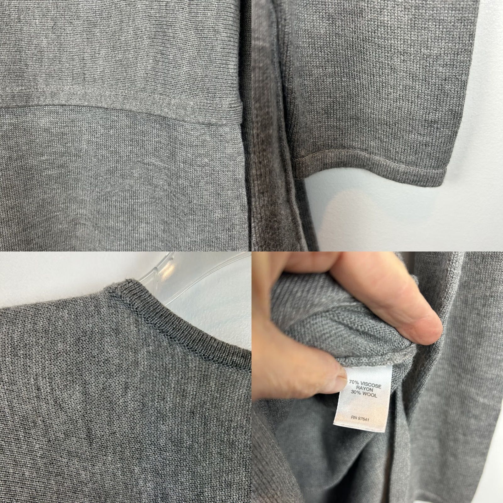 J. Jill J Jill Sweater Dress Tunic Gray Womans S Viscose Wool Blend Top Side Slits Size S / US 4 / IT 40 - 8 Thumbnail