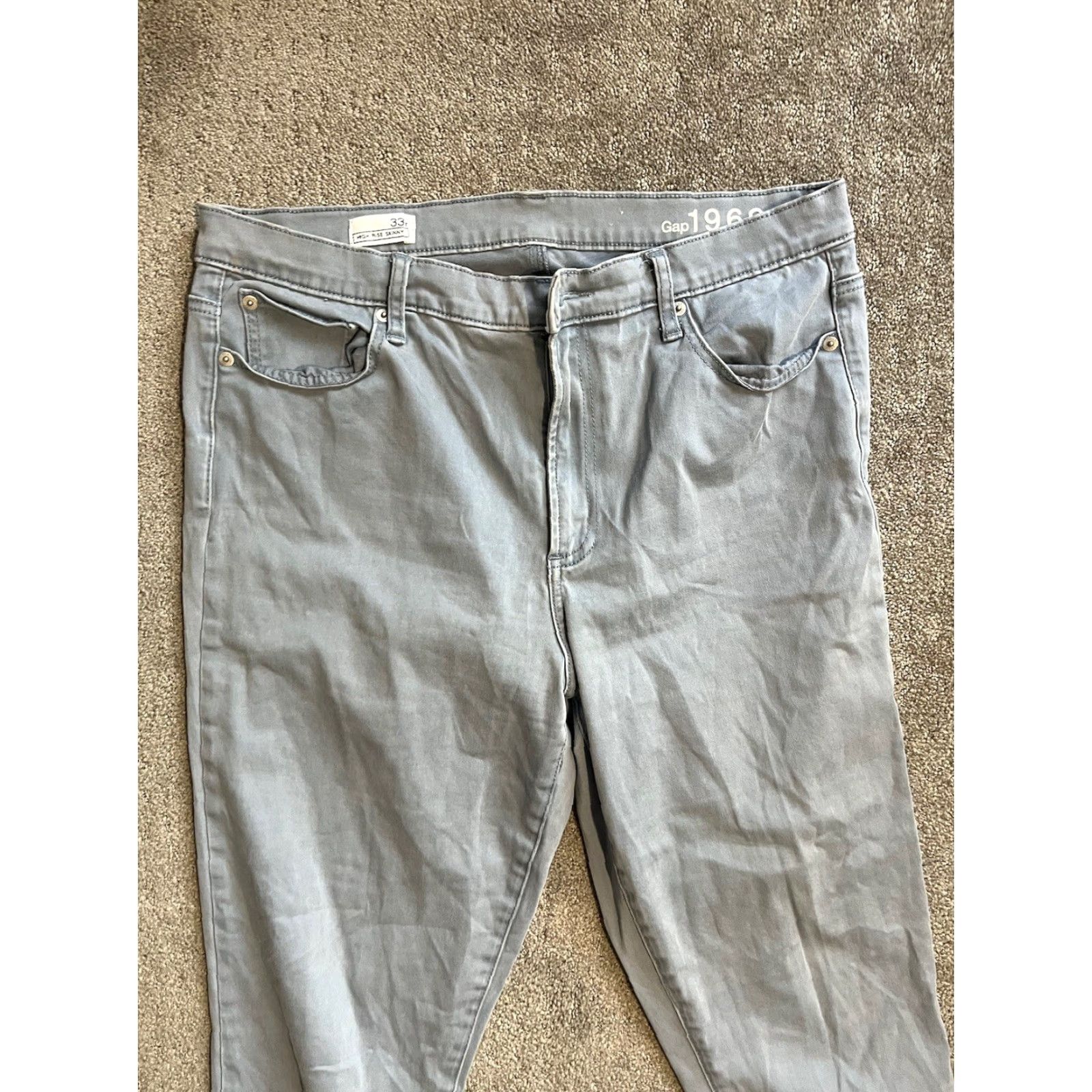 Gap Women’s Gap 1969 High Rise Skinny Jeans Size 33R Stretch Denim Gray Size 24" / US 00 / IT 34 - 2 Thumbnail