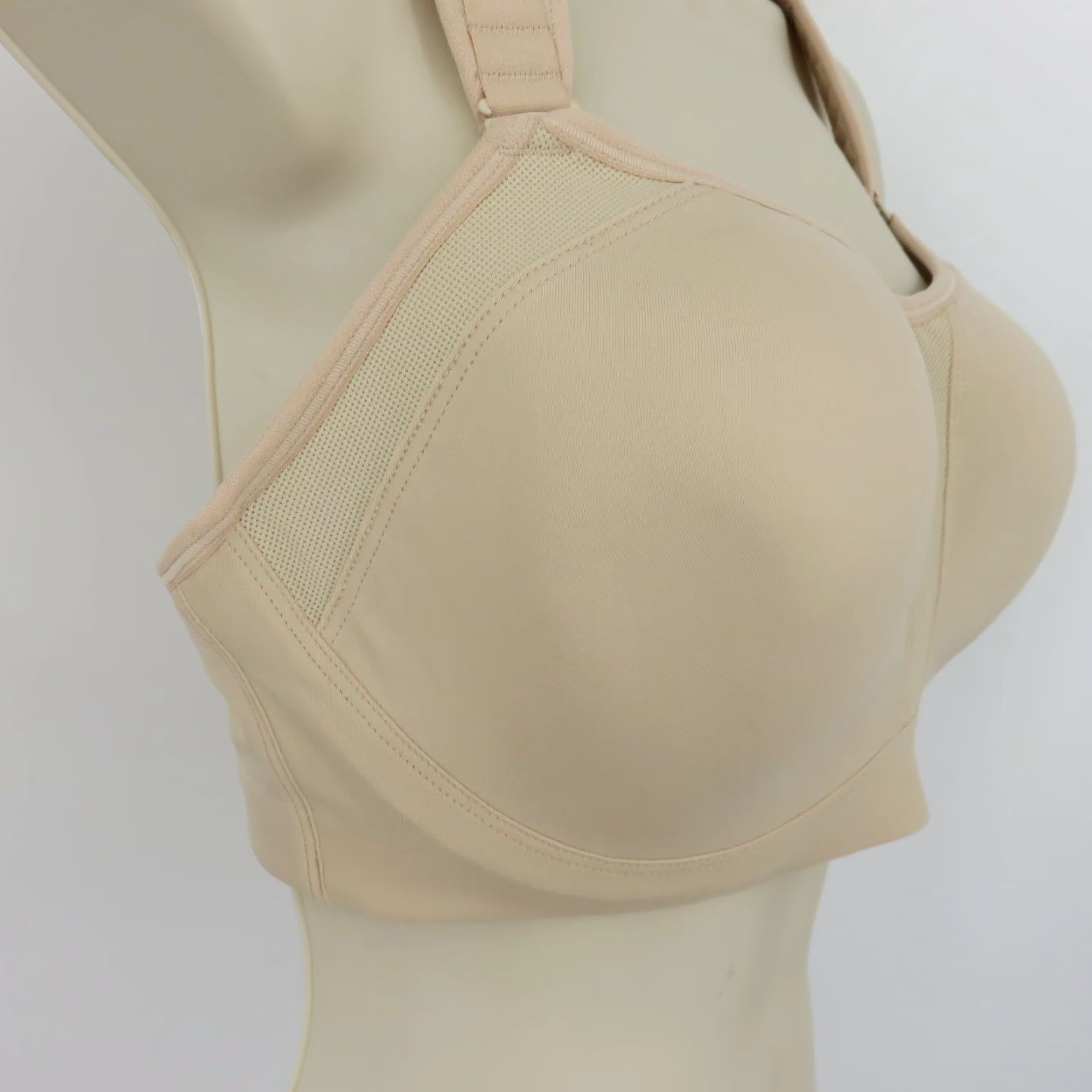 Vintage Delimira 42B A282 Contour Sports Bra High Impact Solid Beige Underwire NEW NWT Size ONE SIZE - 3 Thumbnail