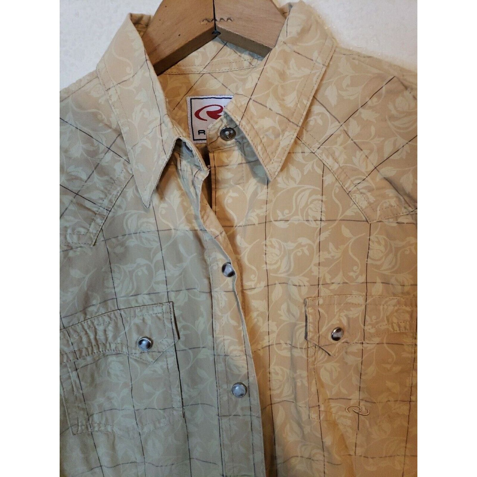 Roper Roper Womens Medium Western PearlSnap Shirt Floral Vines Size M / US 6-8 / IT 42-44 - 3 Thumbnail