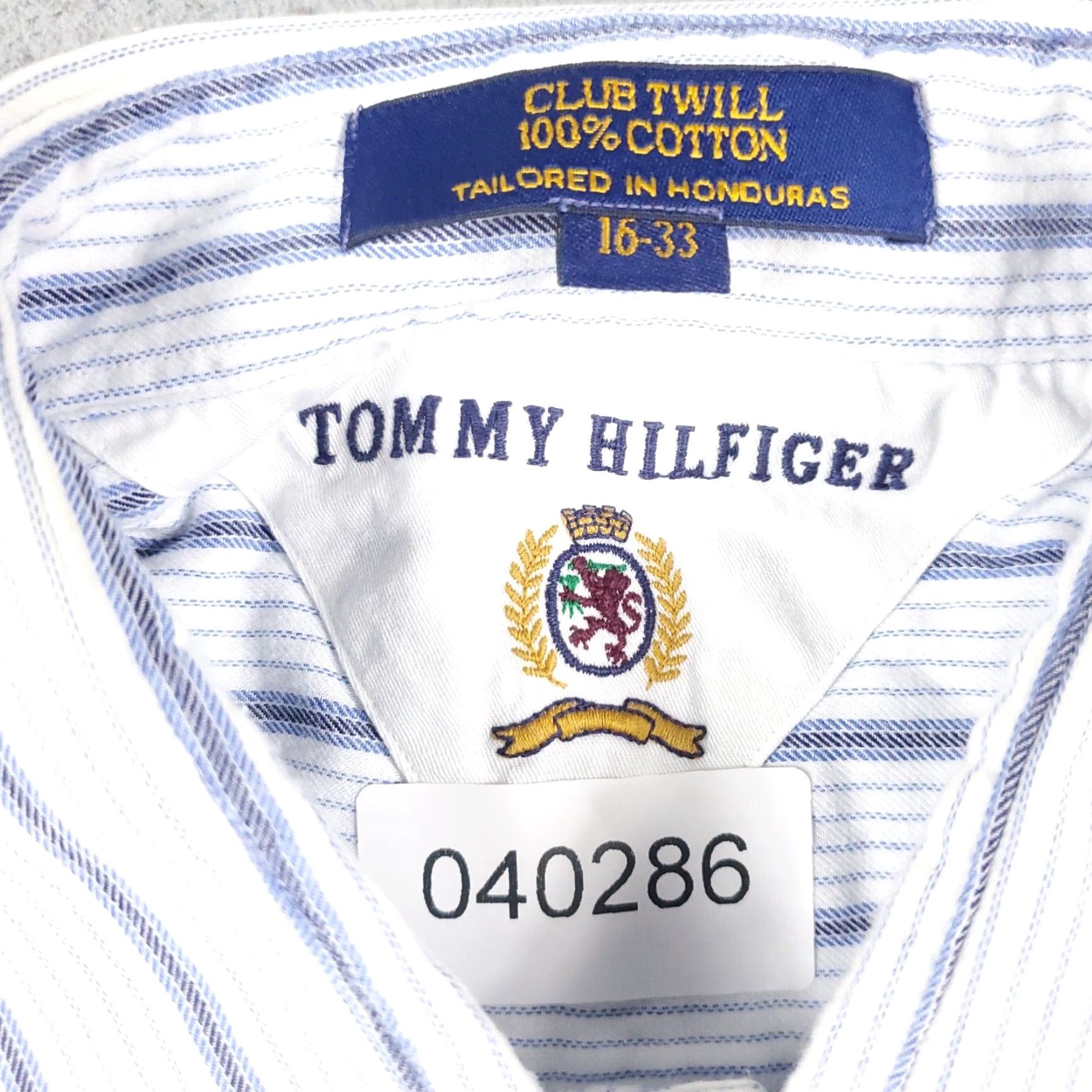 Tommy Hilfiger Tommy Hilfiger Shirt Men 16 Blue Dress Shirt Long Sleeve Button Up 100% Cotton Classic Mens Size 42R - 7 Thumbnail