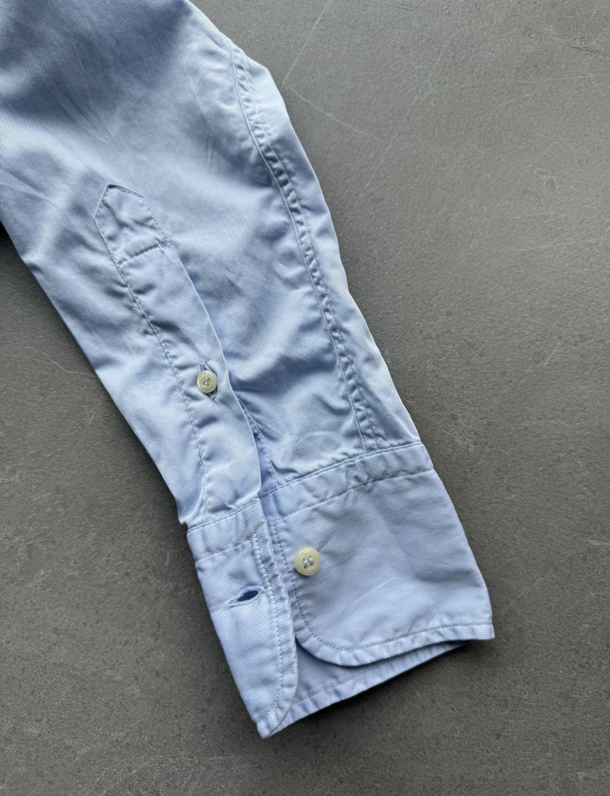 Bevilacqua BEVILACQUA Italy Handmade Mens Blue Cotton Dress Shirt Size US S / EU 44-46 / 1 - 9 Thumbnail