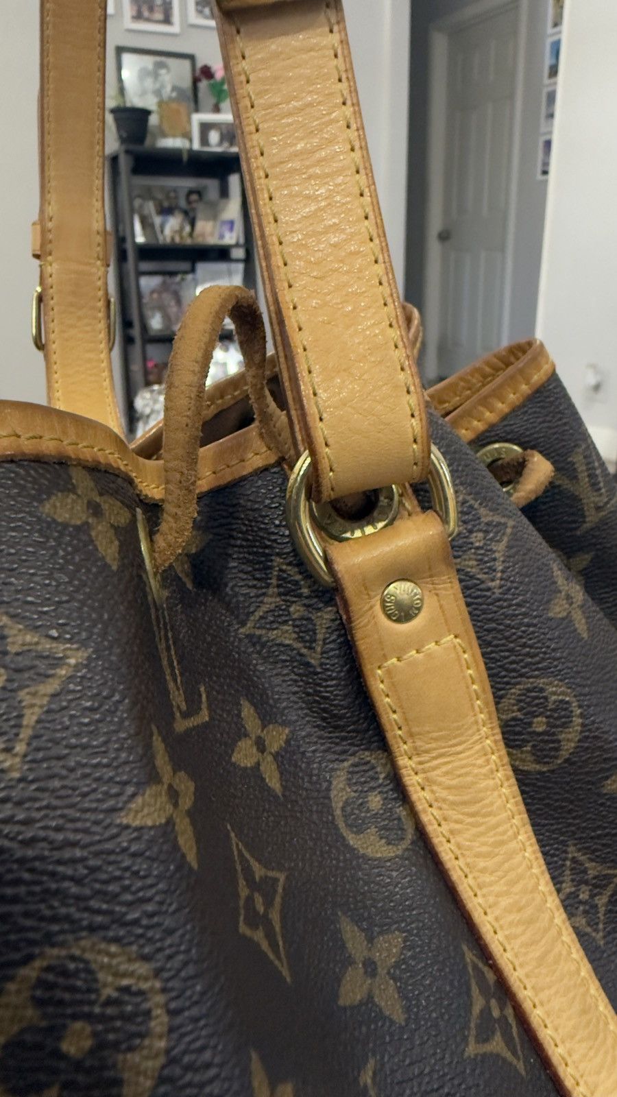Louis Vuitton Louis Vuitton Noé Monogram Bucket Bag (Brown Leather Trim) Size ONE SIZE - 5 Thumbnail