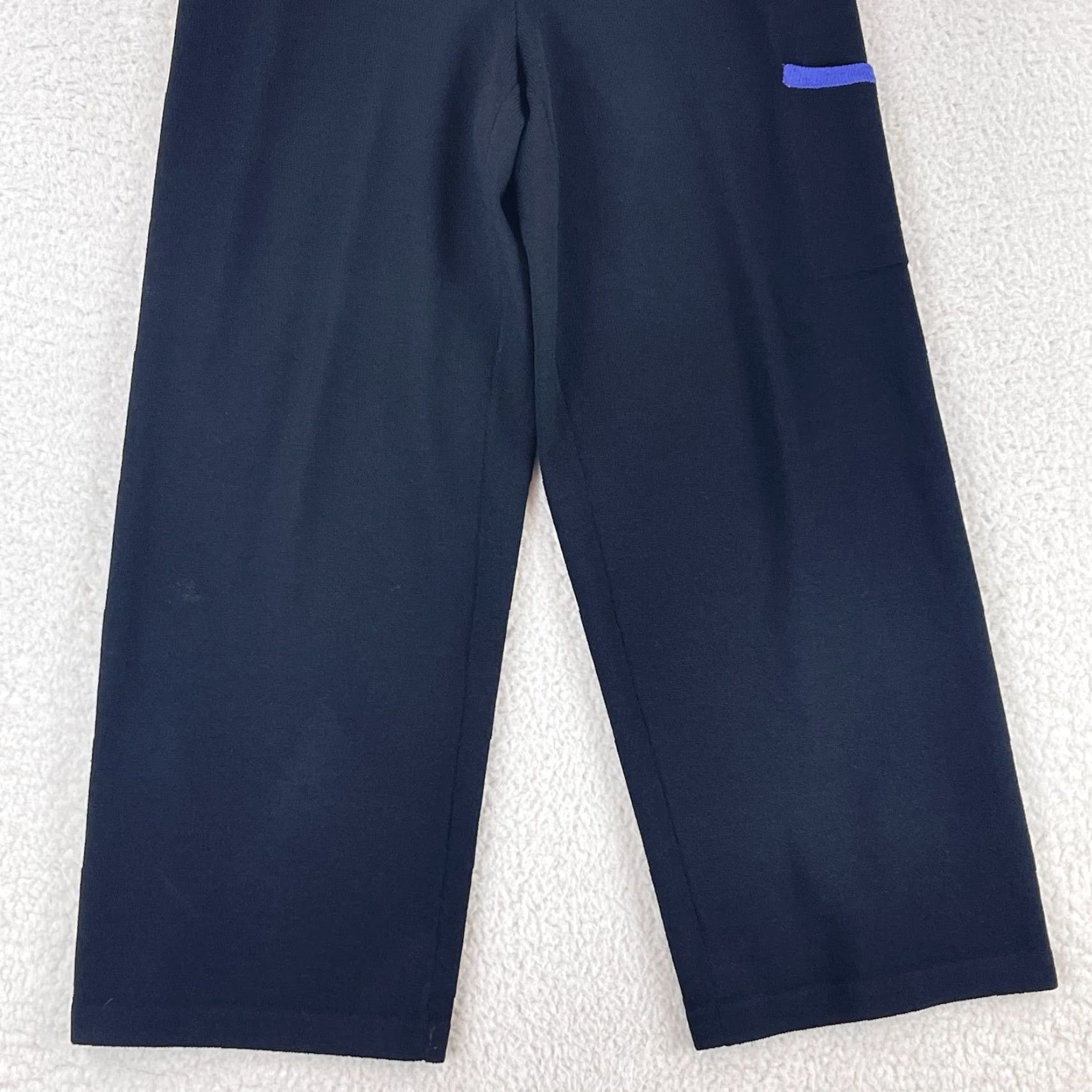 Vintage VINTAGE St. John Sport Pants Women Small Black Knit Wide-Leg Pull On USA 90s Size 28" / US 6 / IT 42 - 4 Thumbnail