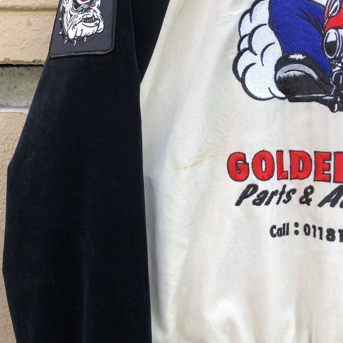 Vintage Vintage Golden Lobby Motorcycle Suede Bomber Jacket Size US M / EU 48-50 / 2 - 12 Thumbnail