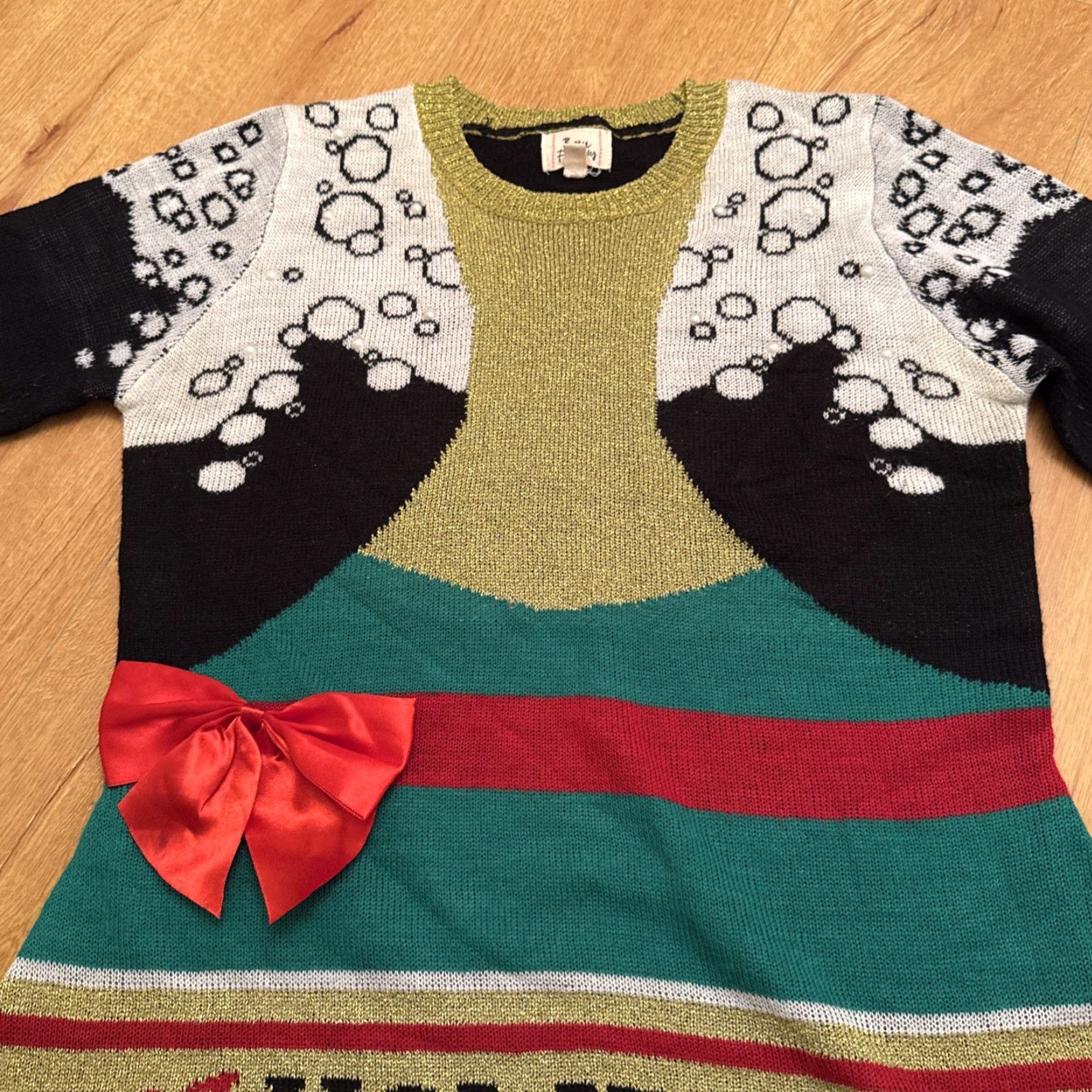 Vintage Womens Christmas Sparkle Spirits Holiday Party Long Sleeve Knit Sweater Dress XL Size XL / US 12-14 / IT 48-50 - 4 Thumbnail