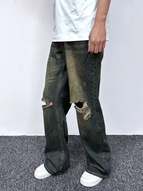 Japanese Brand Komuro x Mami Loose retro distressed trendy ripped jeans y2k Size US 34 / EU 50 - 2 Thumbnail