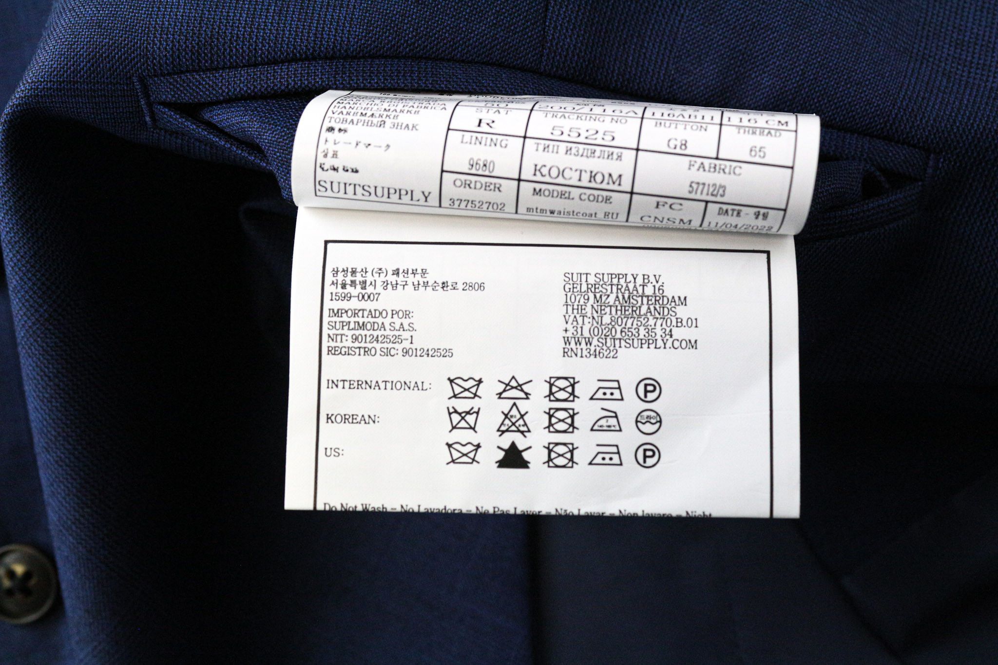 Suitsupply UK50R Blue Glen Check Wool Suit 74836 Size 50R - 9 Thumbnail