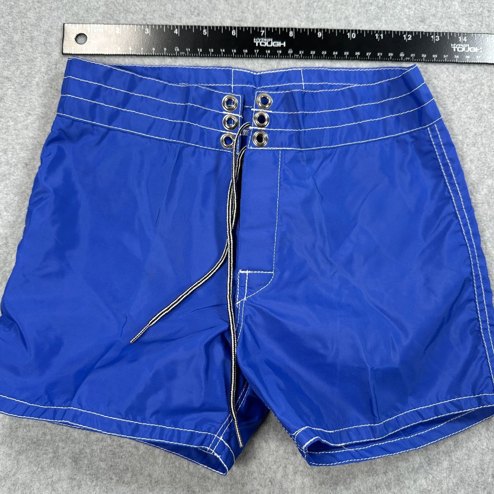 Vintage VINTAGE Birdwell Beach Britches Shorts Mens 27 Blue Boardshorts Lace Up Surf Swim New Size US 27 - 3 Thumbnail