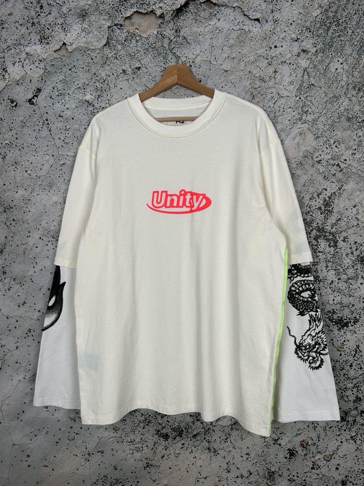 ★新品  ヘロンプレストン H2 UnityダブルレイヤードTシャツ 白M H&M × Heron Preston Heron Preston x H&M H2 “Unity” Layered