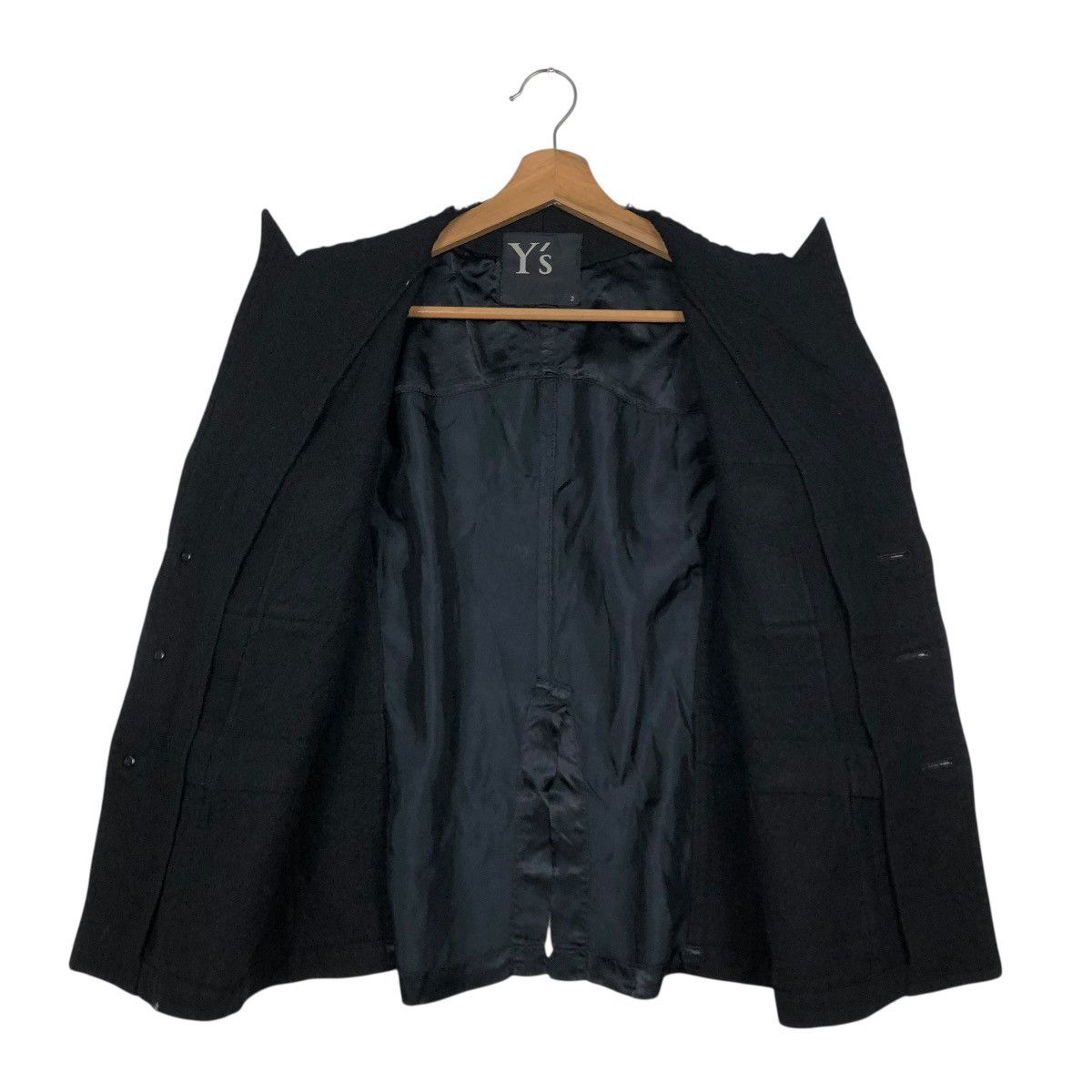 Yohji Yamamoto 🔥RICH BLACK CROPPED WOOL JACKET WORKER Y’S YOHJI YAMAMOTO Size M / US 6-8 / IT 42-44 - 13 Thumbnail