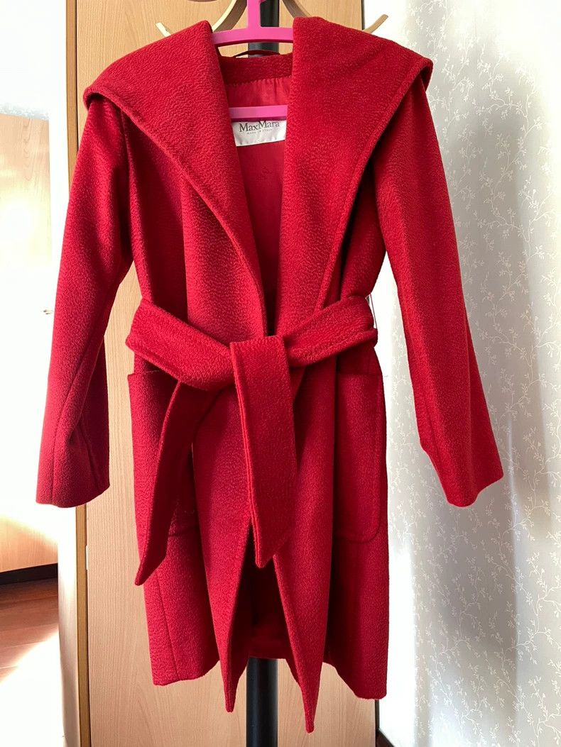 Max Mara Max Mara Pure wool Burgundy classic Rialto coat Size S / US 4 / IT 40 - 1 Thumbnail