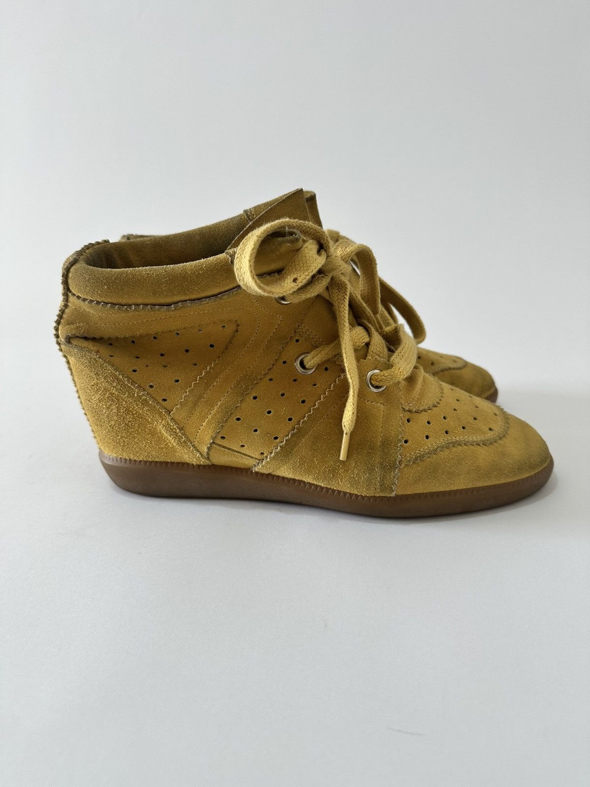 Isabel Marant Etoile Isabel Marant Mustard Yellow Suede Etoile Wedge40 Size US 10 / IT 40 - 5 Thumbnail
