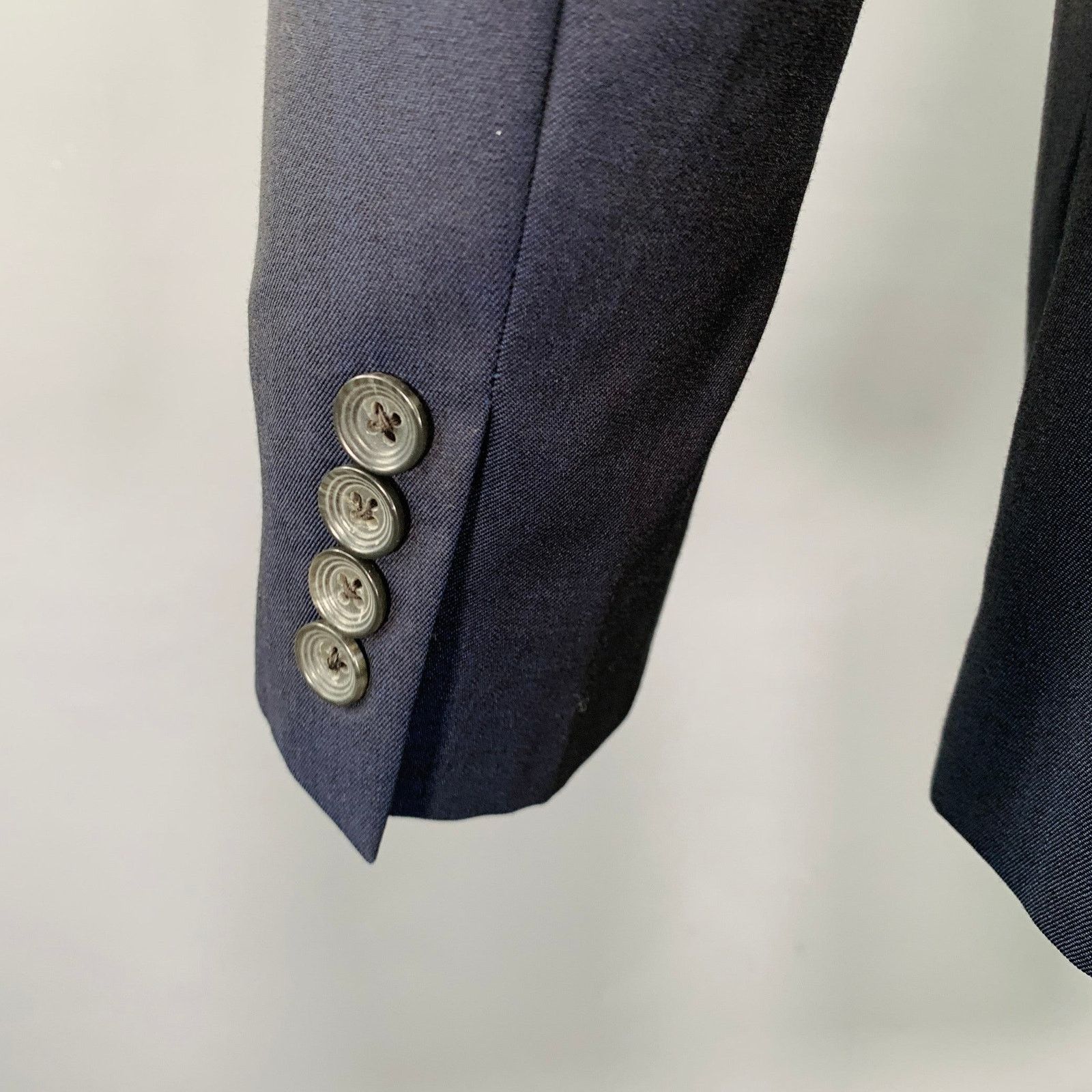 Other ZIGNONE Size 38 Navy Wool Single Breasted Sport Coat Size 38R - 4 Thumbnail