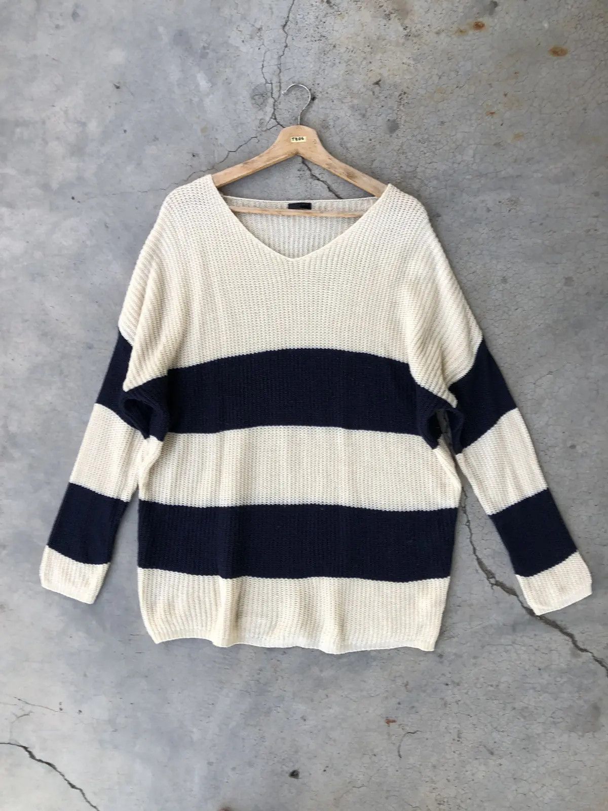 Japanese Brand × Vintage Vintage Stripe Knitsweater, Coats, Jacket Pullover Size US XL / EU 56 / 4 - 1 Thumbnail