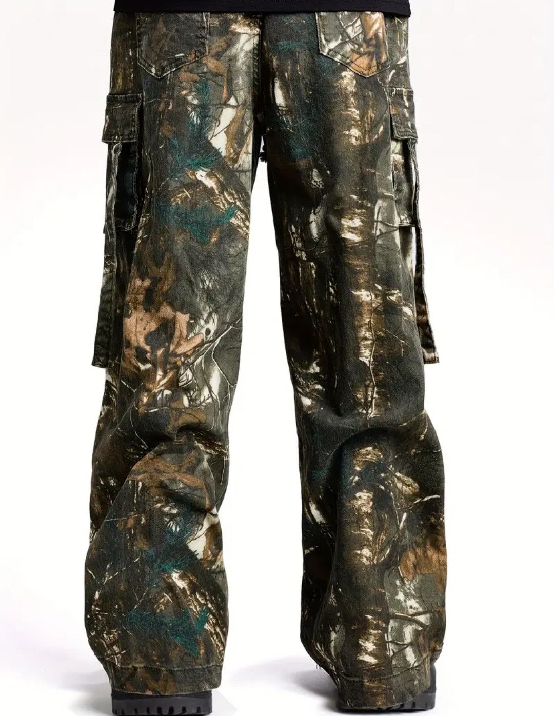 Japanese Brand × Vintage Crazy Jungle Multi Pockets Straight Cargo Jeans Size US 32 / EU 48 - 2 Thumbnail