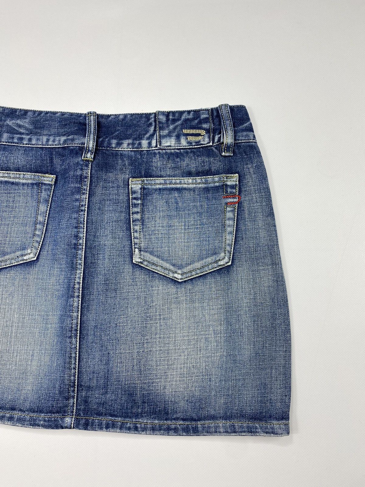 Diesel LASTDROP🔥Vintage Y2K Diesel A Line Washed Denim D Mini Skirt Size 29" - 16 Thumbnail