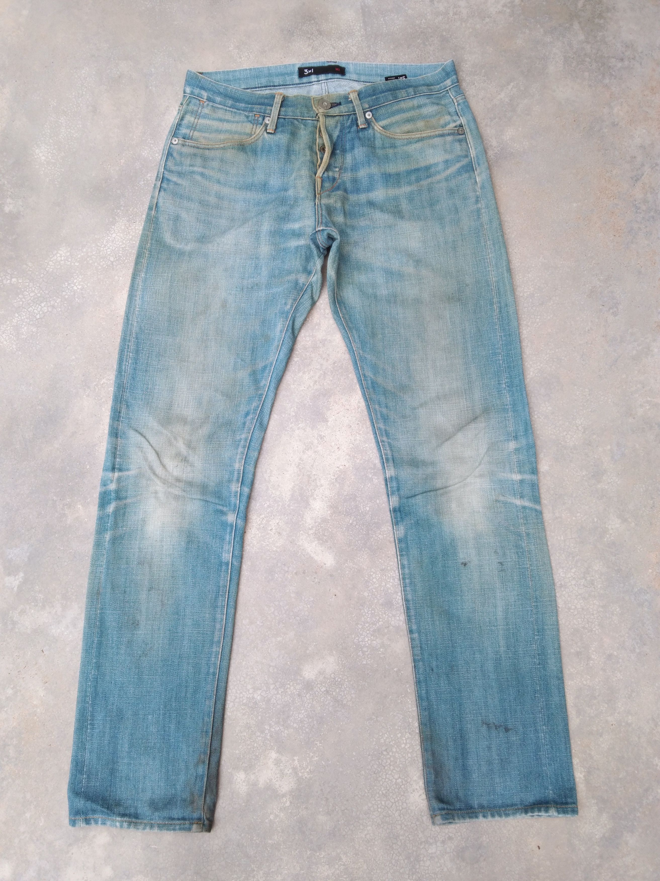 3x1 Vintage Japan 3 X 1 Selvedge Redline Distressed Jeans 30x30 Size US 30 / EU 46 - 1 Thumbnail