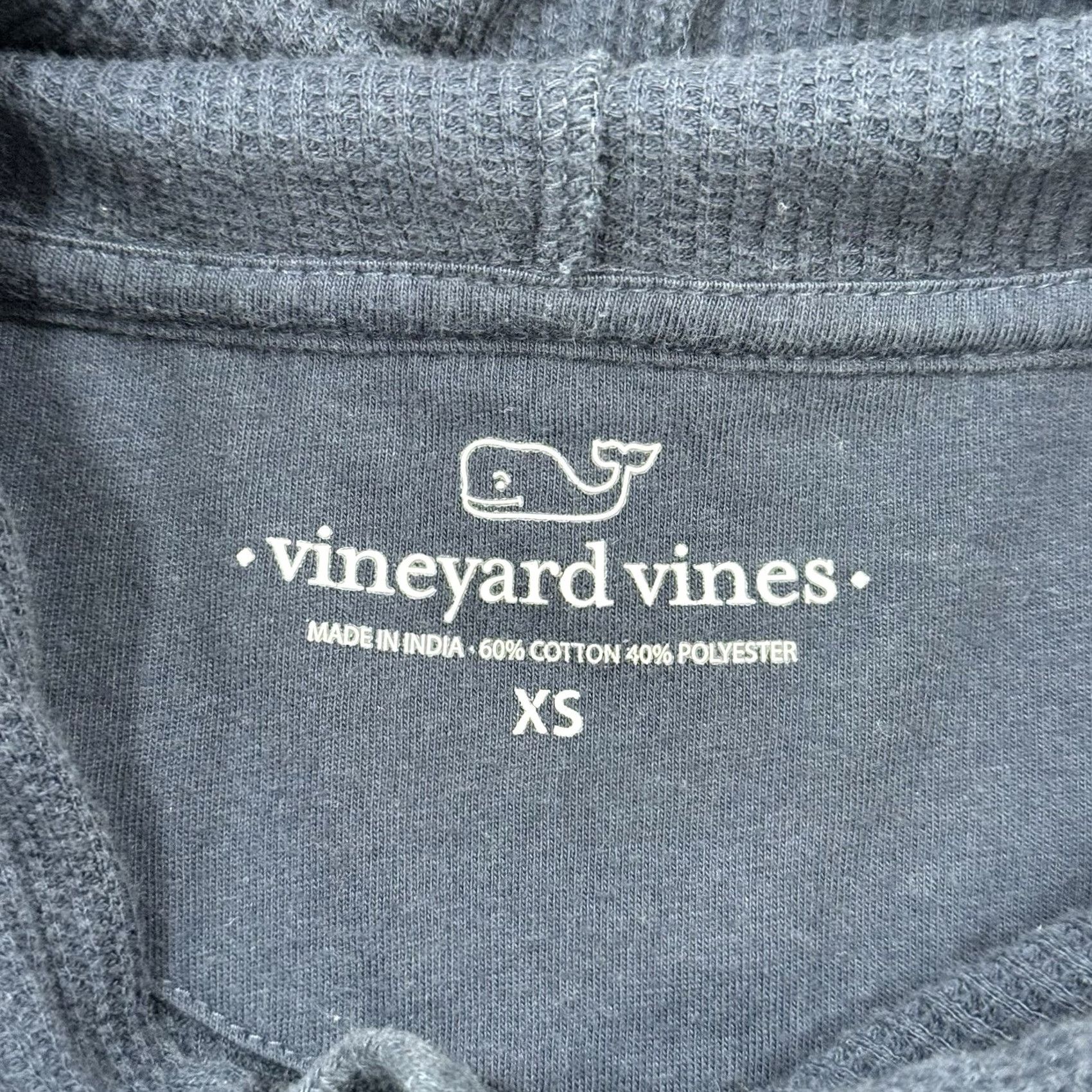 Vineyard Vines Vineyard Vines Women's Hoodie XS Navy Blue Thermal Waffle Knit Pullover Logo Fall Winter Size XS / US 0-2 / IT 36-38 - 4 Thumbnail