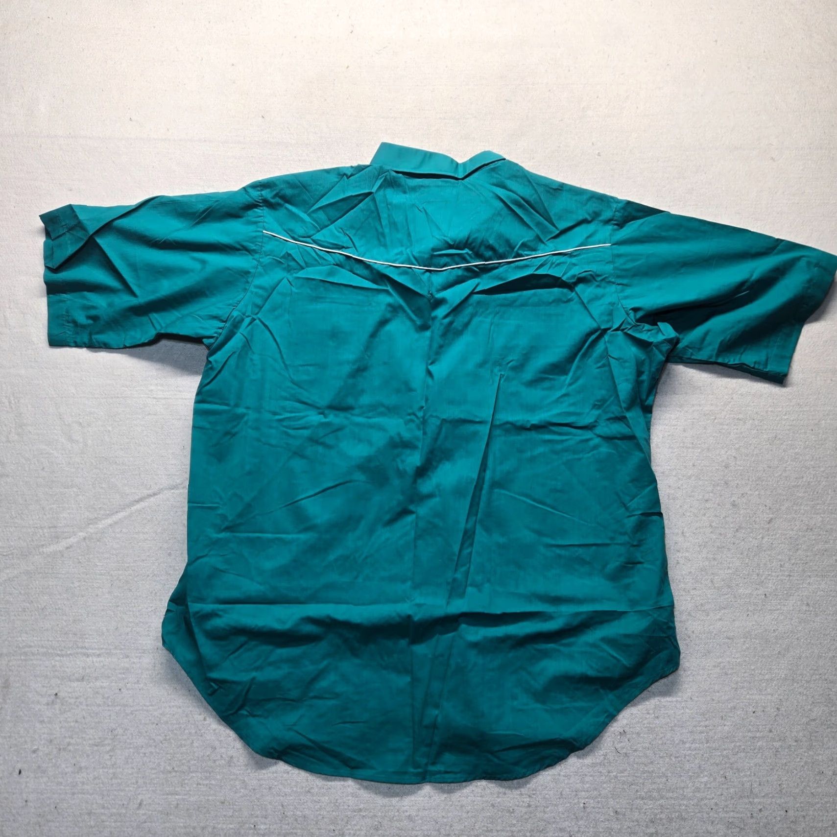 Vintage VINTAGE High Noon Shirt Button-Up Teal 2XL Casual Western Rockabilly Cowboy 80s 90s Mens Size US XXL / EU 58 / 5 - 8 Thumbnail