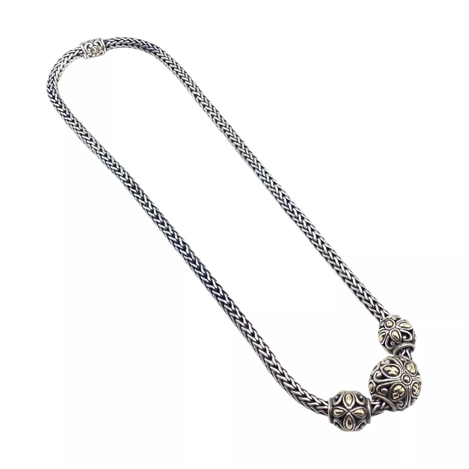 Other Silver Yellow Gold Jaisalmer Wheat Dot 3 Ball Necklace Size ONE SIZE - 9 Thumbnail