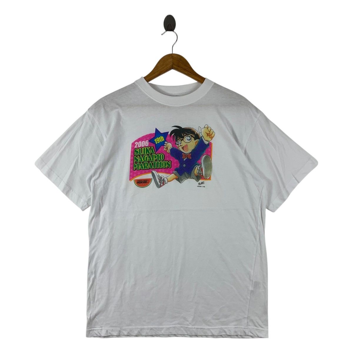 Anime Vintage DETECTIVE CONAN marathon printed tee Size US L / EU 52-54 / 3 - 1 Thumbnail