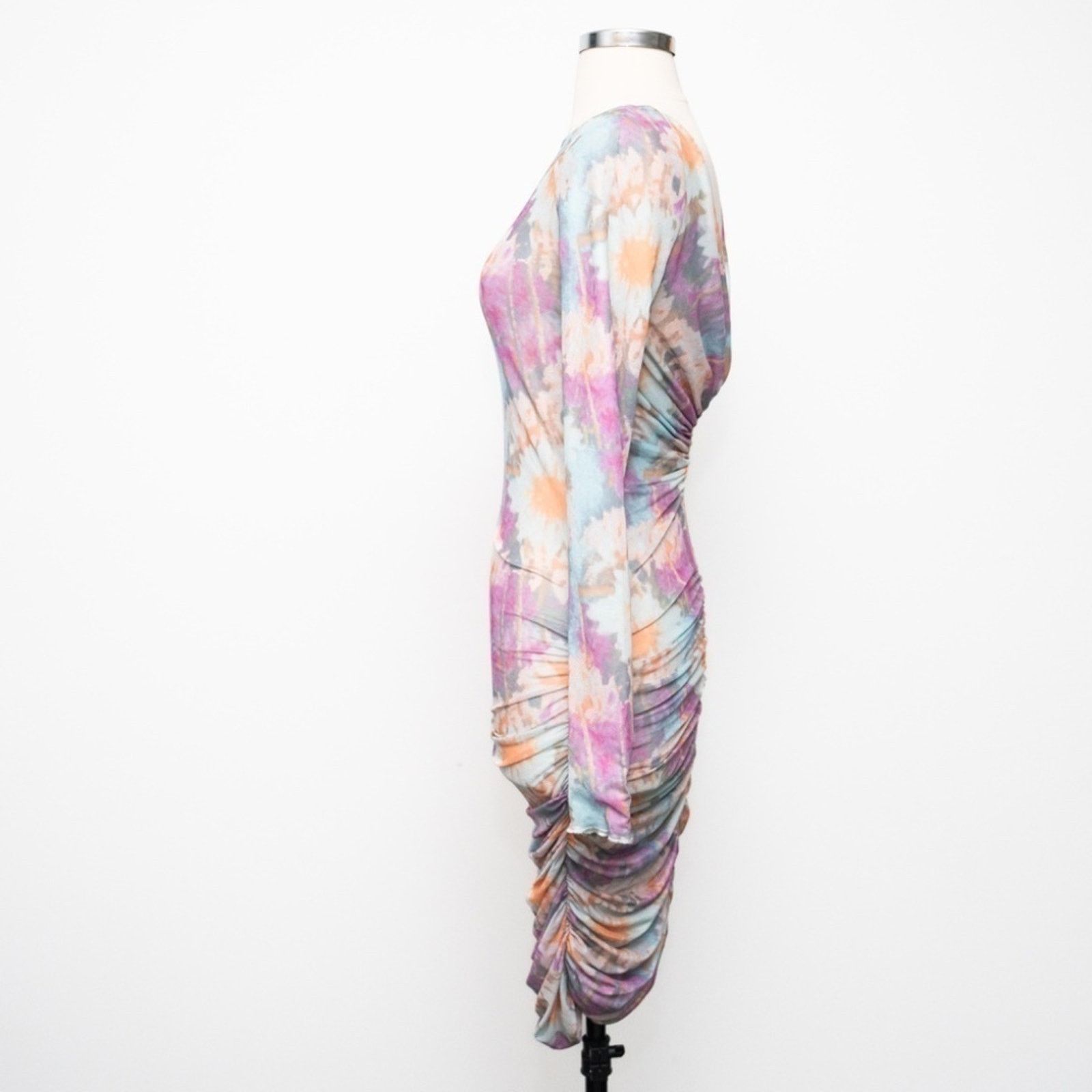 ROTATE Rotate. NWOT. Ulla Ruched Long Sleeve Dress Size XS / US 0-2 / IT 36-38 - 7 Thumbnail