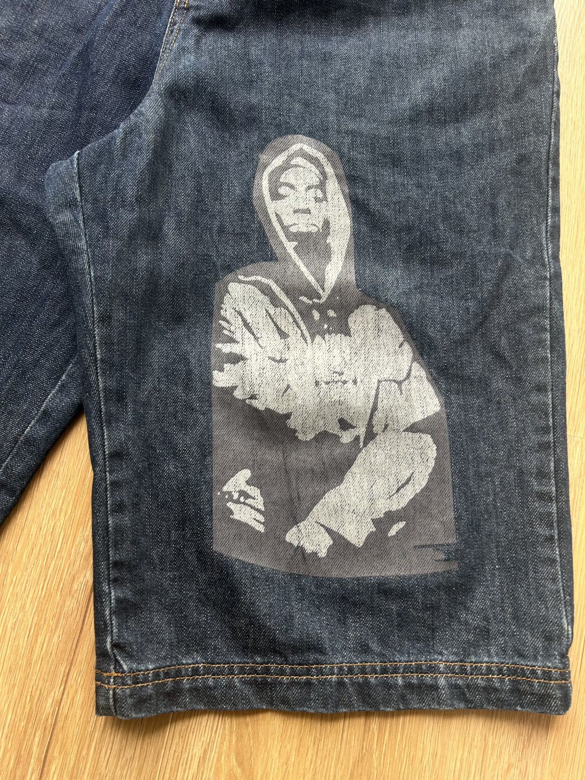 Vintage Vintage Y2K Baggy 2Pac Denim Jorts Jnco Style Skater Shorts Size US 30 / EU 46 - 7 Thumbnail