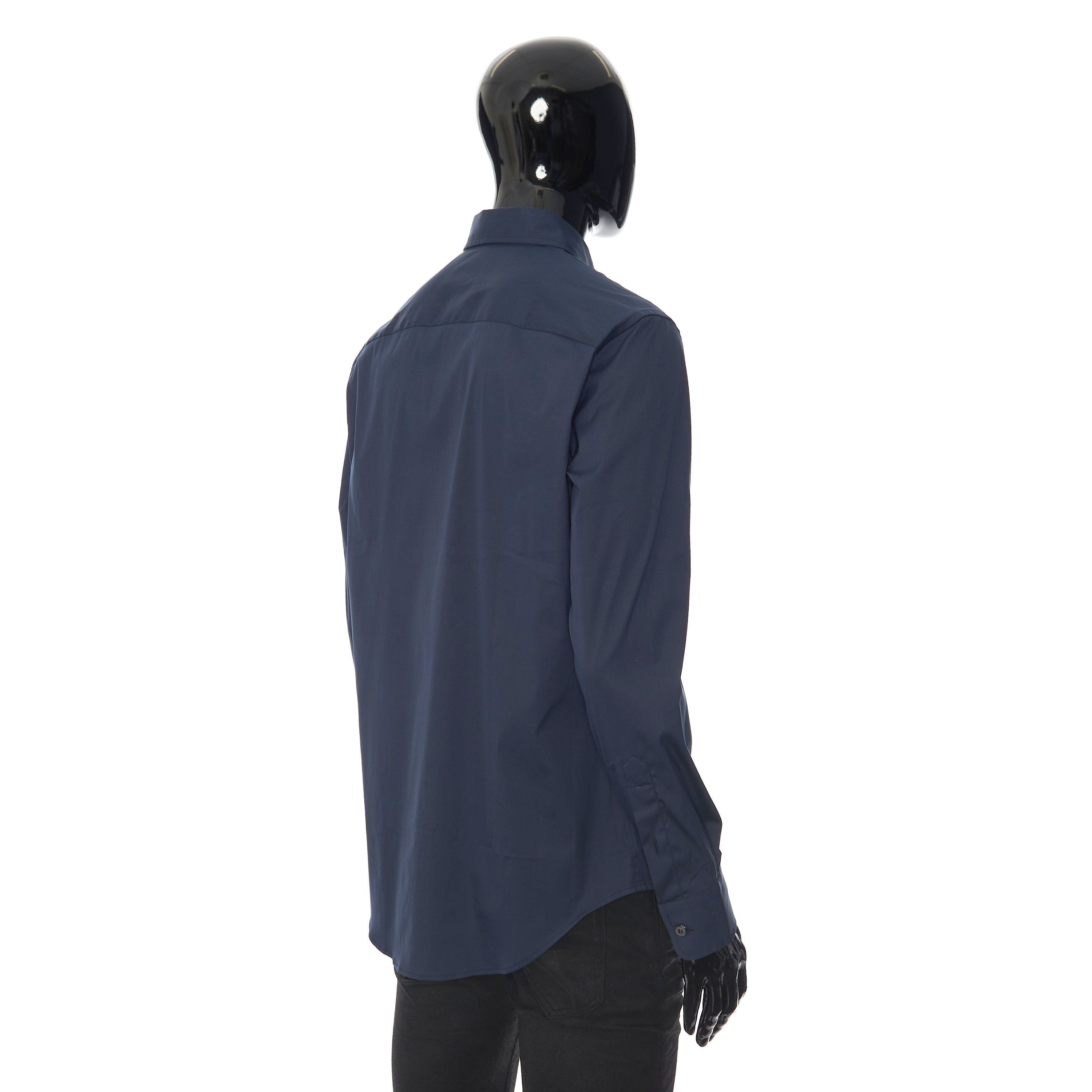 Brioni Longsleeve Fitted Shirt In Dark Blue Cotton Blend Size US M / EU 48-50 / 2 - 6 Thumbnail