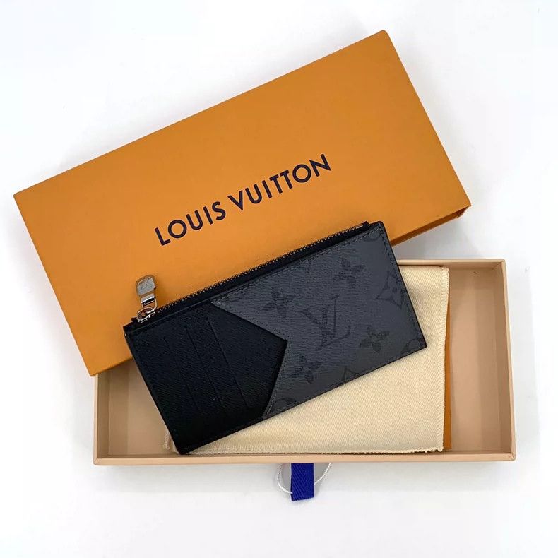 Louis Vuitton Louis Vuitton Black and grey logo presbyopic leather walle Size ONE SIZE - 8 Thumbnail