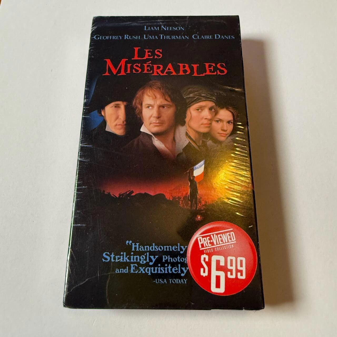 Designer Les Misérables VHS Liam Neeson Uma Thurman BLOCKBUSTER Hype Size ONE SIZE - 1 Thumbnail