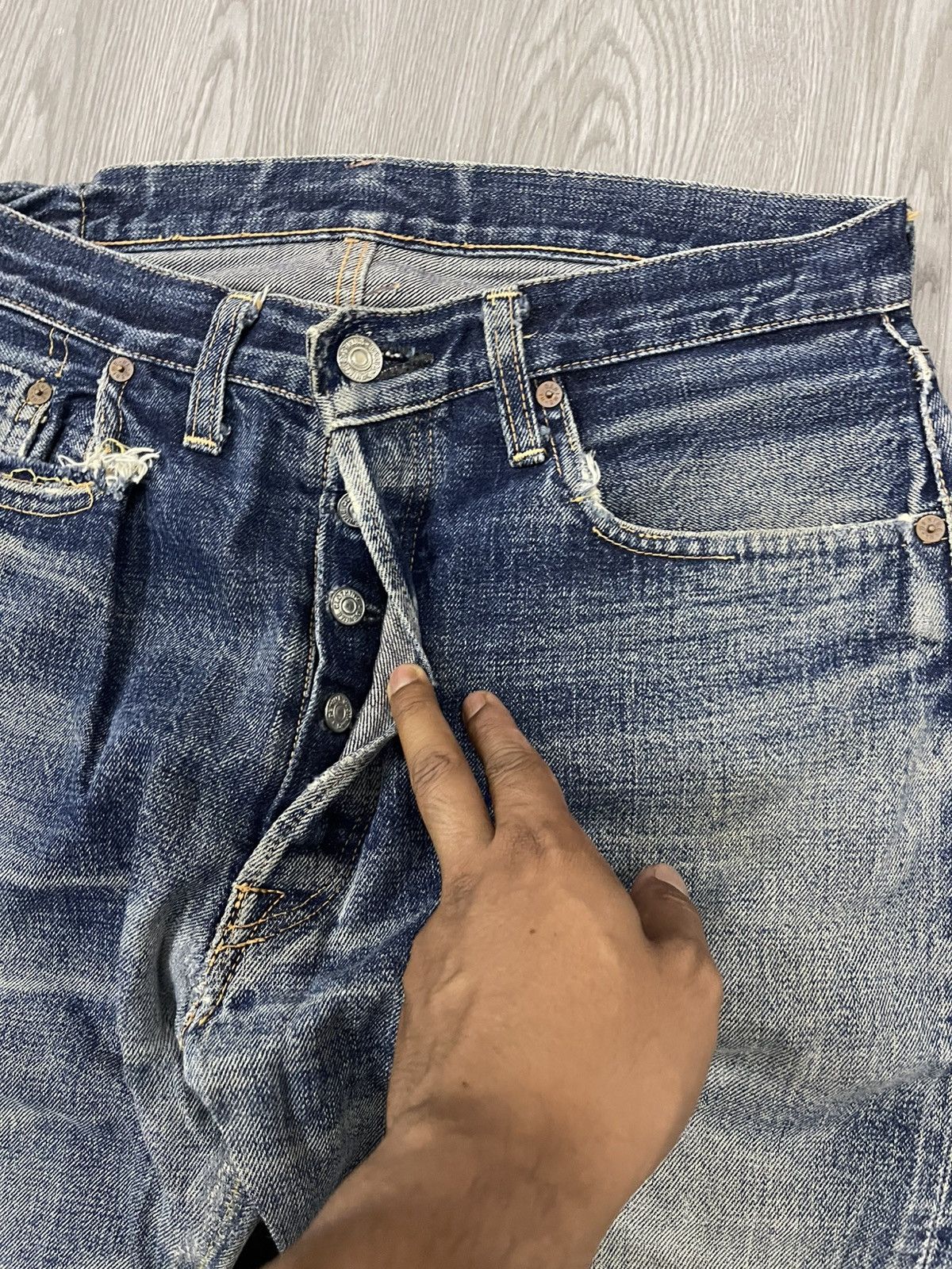 Denime × Japanese Brand Denime Japan Selvedges Distressed denim Size US 32 / EU 48 - 5 Thumbnail