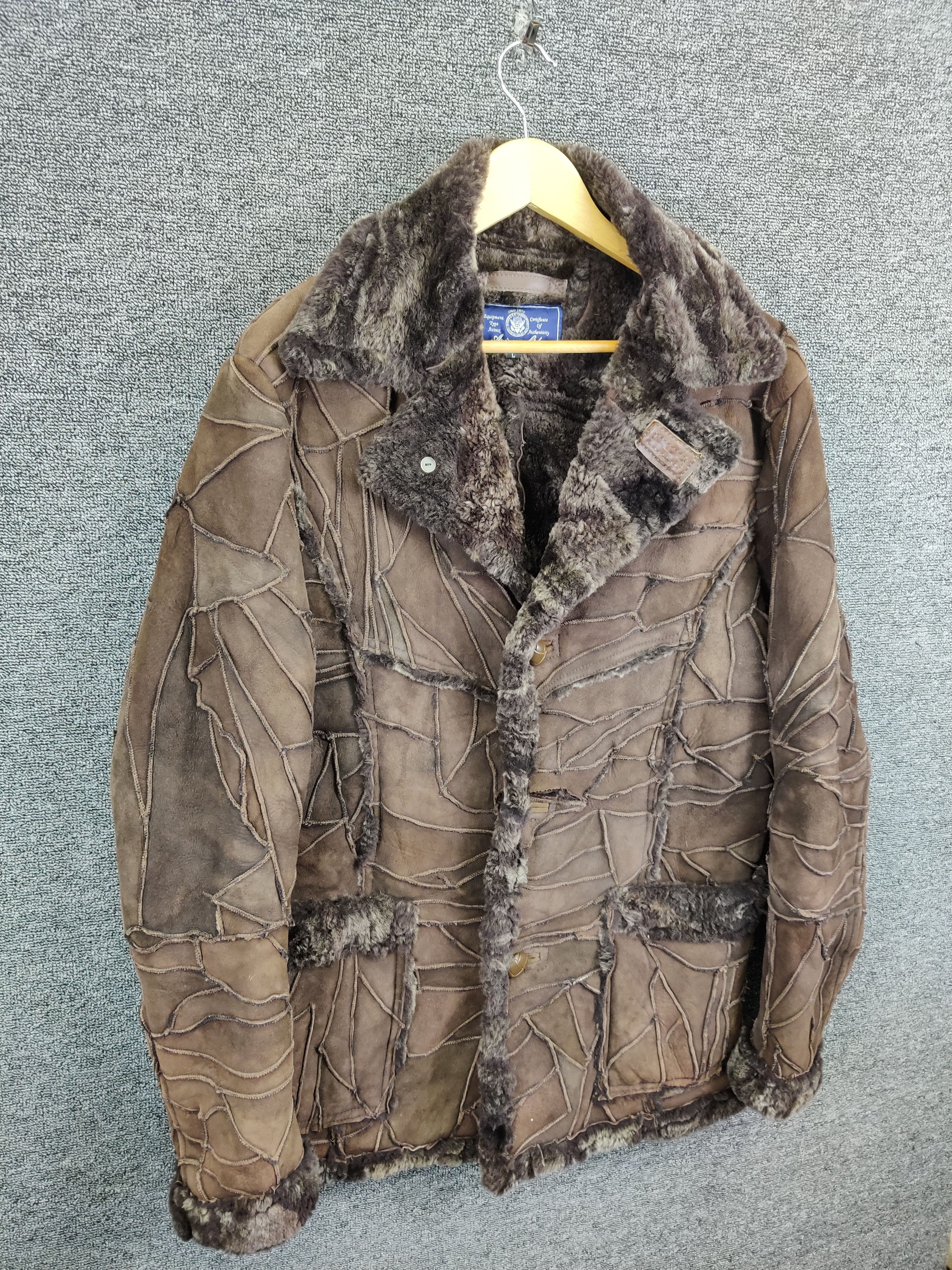 Avirex Vintage Avirex Patchwork Shearling Sheepskin Leather Coat Size US L / EU 52-54 / 3 - 5 Thumbnail