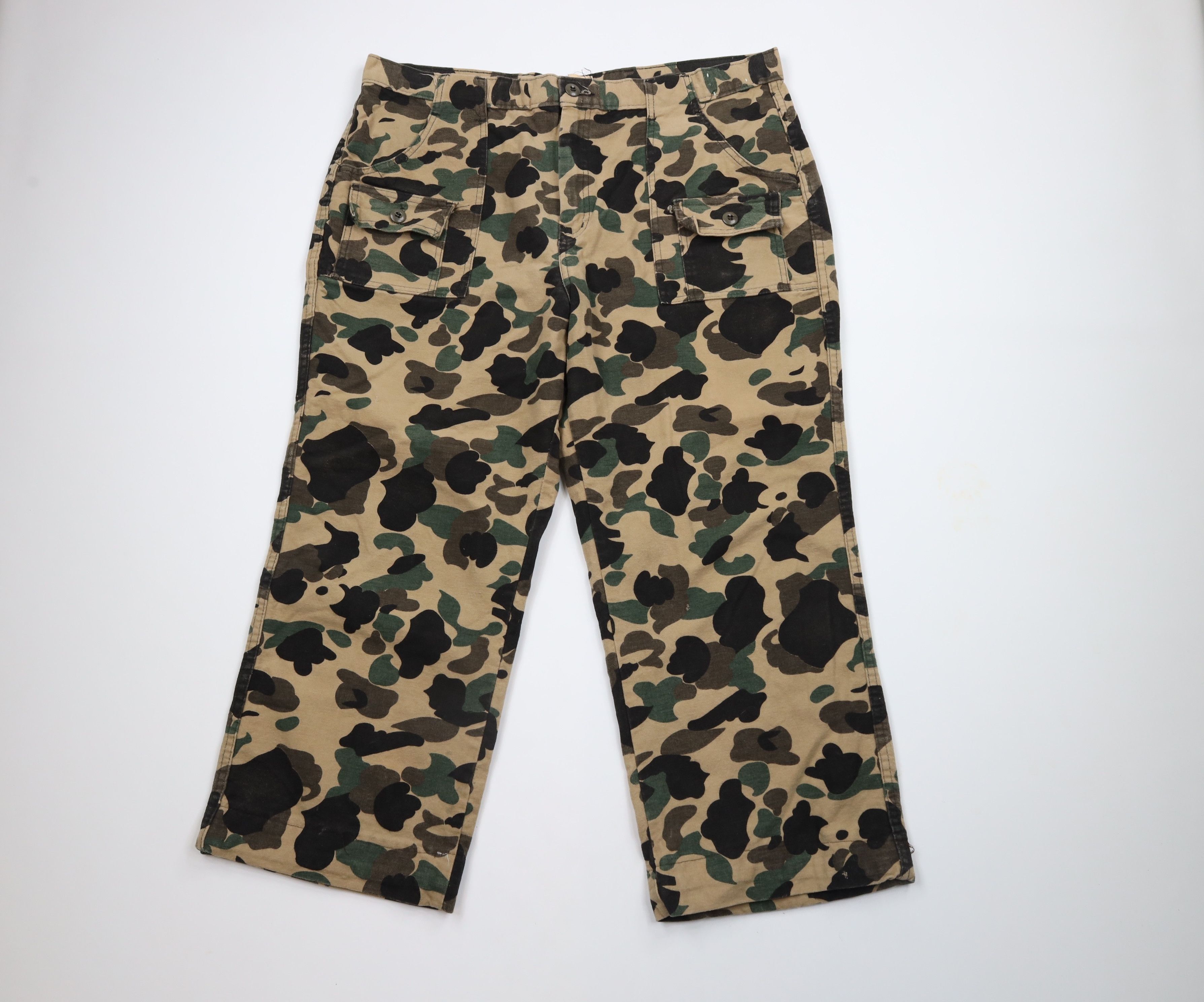Vintage Vintage 70s Streetwear Cloth Camouflage Cargo Pants USA Size US 42 / EU 58 - 1 Thumbnail
