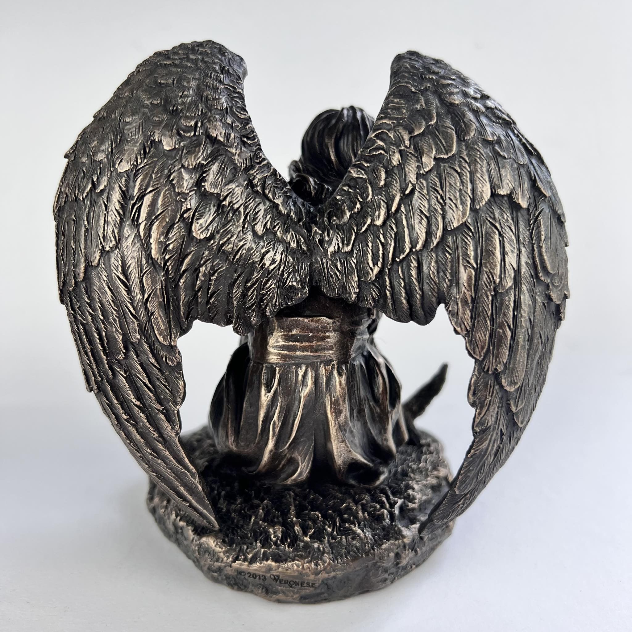 Vintage Angel Girl Figure Polystone Bronze Made in Italy 18 cm Size ONE SIZE - 4 Thumbnail